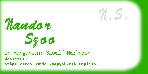 nandor szoo business card
